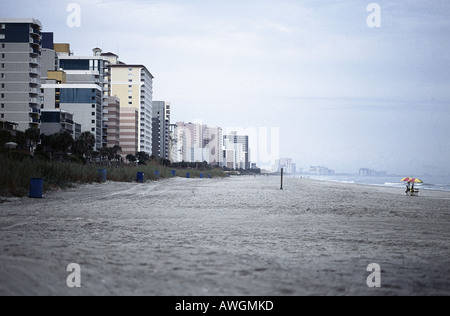 Grand Strand, Bauten am langen, Myrtle Beach, South Carolina, USA fegen der Atlantikküste Stockfoto