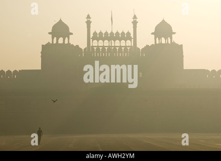 Lahore-Tor an das Rote Fort bei Sonnenaufgang Delhi in Indien Stockfoto