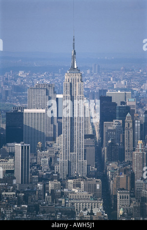 New York, Midtown und Empire State Building vom Aussichtsplattform im 102. Stock des World Trade Center Stockfoto