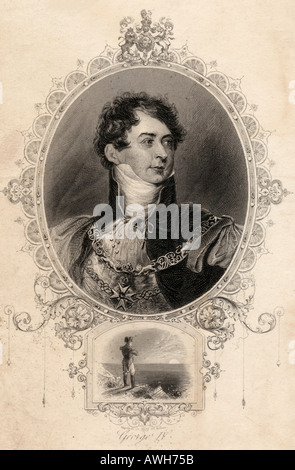 Georg IV., 1762 - 1830. König von Großbritannien und Irland und König von Hannover. Aus einem alten Drucken Stockfoto