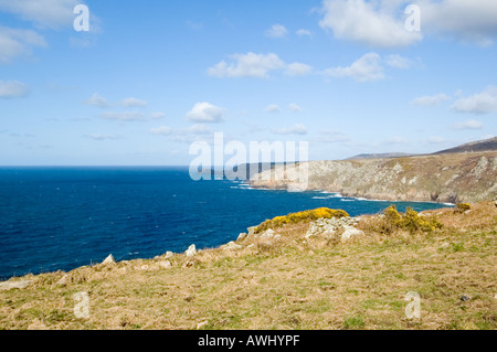 Blick entlang der Nordküste Cornish Blick in Richtung Osten Stockfoto