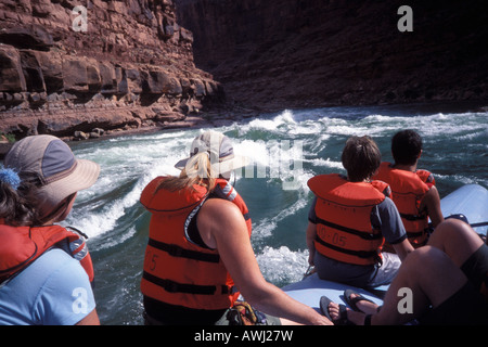Floß-Köpfe in Richtung einer raschen, Grand Canyon Nationalpark in Arizona. Stockfoto