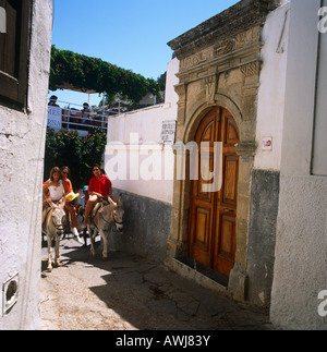 Esel Lindos Rhodos griechische Inseln Hellas Stockfoto