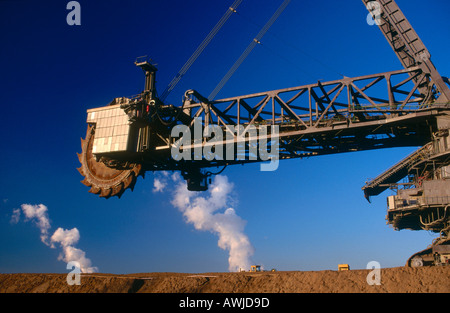 Eimer Rad Bagger im Tagebau Grube, Garzweiler, Deutschland Stockfoto