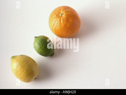 Zitrone, Limette und orange Stockfoto