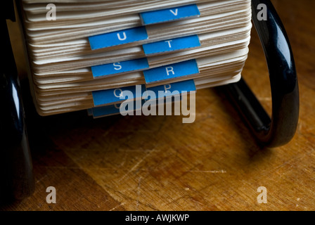 Stock Foto von der klassischen rotary Rolodex das ursprüngliche Kontakt-Management-system Stockfoto