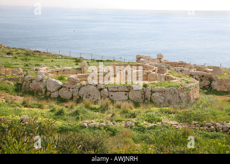 Die drei alten Tempel von Mnajdra Malta Stockfoto
