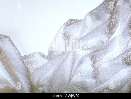 Zerknüllten weißen Stoff, close-up Stockfoto