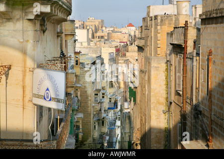 Eine Straße in Valletta Malta Stockfoto