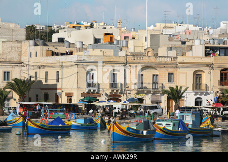 Malta die Fischerei Dorf von Marsaxlokk Stockfoto