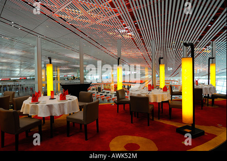 Restaurant im Terminal 3 Flughafen Beijing Capital. 13. März 2008 Stockfoto