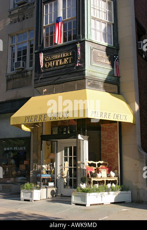 Geschäfte in der Newbury Street in Gegend Back Bay von Boston Massachusetts, USA Stockfoto