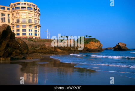 Hotel am Meer, Hotel Bellevue, Rocher du Basta, Biarritz, Frankreich Stockfoto