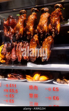 Fettig Enten in Chinatown London Stockfoto