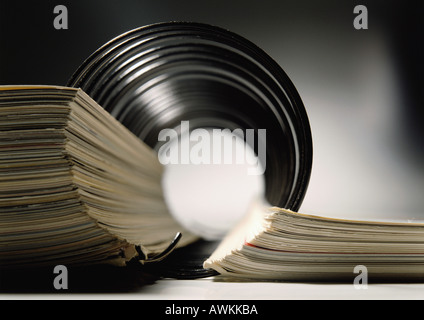 Spiralbindung Buch, extreme Nahaufnahme Stockfoto