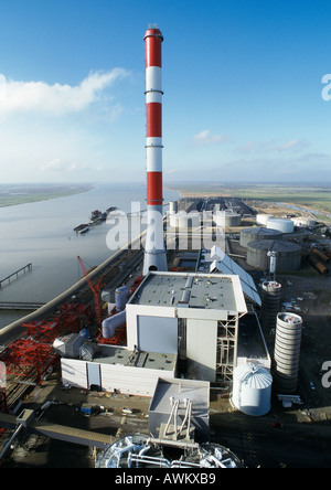 Wärmekraftwerk, erhöhten Blick Stockfoto