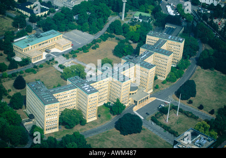 Luftaufnahme der Universitätsgebäude, Goethe-Universität Frankfurt, Frankfurt am Main, Hessen, Deutschland Stockfoto