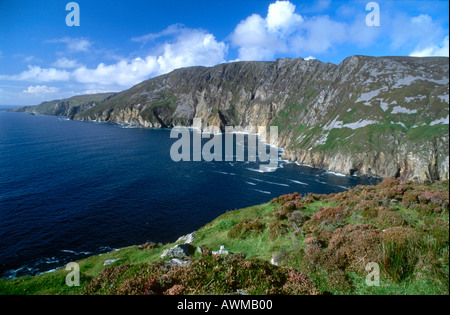 Vogelperspektive Blick auf Küste, Slieve League, County Donegal, Irland Stockfoto