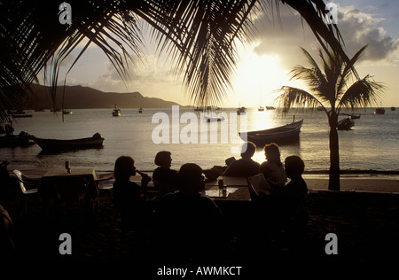 Sonnenuntergang in Juan Griego, Isla Margarita, Venezuela, Karibik Stockfoto