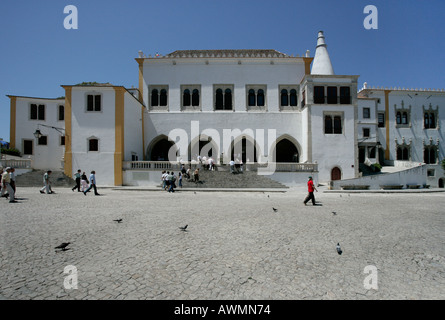 Das äußere der Front der nationalen Palast von Sintra in Portugal Stockfoto