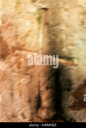 Kreuz auf geschnitzten Wand, close-up Stockfoto