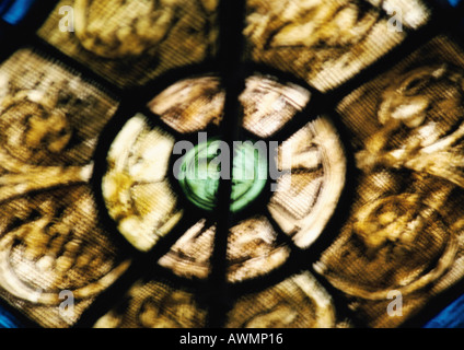 Buntglas-Fenster, close-up, unscharf Stockfoto