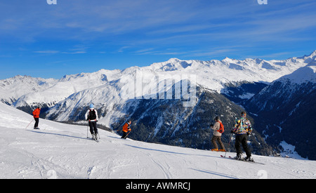 Skifahren auf Parsenn - Davos, Kanton Graubündens, der Schweiz, Europa. Stockfoto