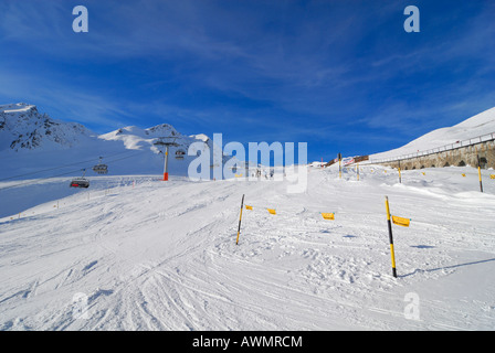 Skipisten auf der Parsenn - Davos, Kanton Graubündens, der Schweiz, Europa. Stockfoto