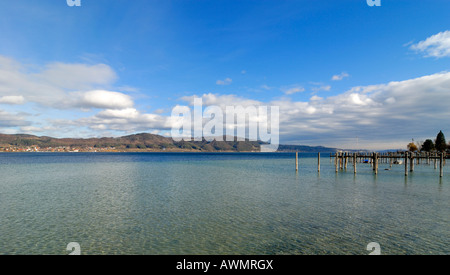 Blick auf den Bodensee, Bodman-Ludwigshafen, Baden-Württemberg, Deutschland, Europa Stockfoto