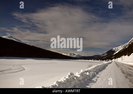 Rocky Mountains im winter Stockfoto