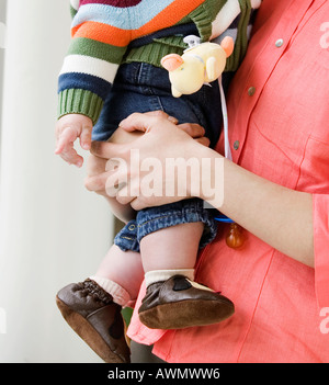 Nahaufnahme von Mutter mit baby Stockfoto