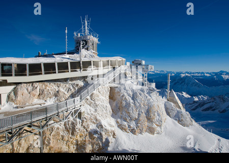 Skigebiet am Mt. Zugspitze, Bayern, Deutschland, Europa Stockfoto