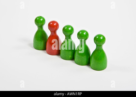 Roten und grünen Männchen Stockfoto