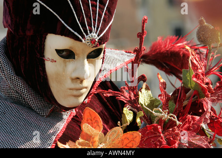 Person mit Maske, Karneval in Venedig, Venedig, Italien, Europa Stockfoto