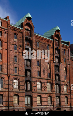 Wende des Jahrhunderts Lagerkomplex in die Speicherstadt in Hamburg, Deutschland, Europa Stockfoto