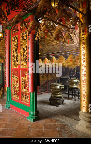 Innenraum des man Mo Tempels, man Mo Tempel, Hongkong. Stockfoto