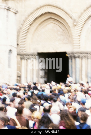 Israel, Jerusalem, Menschenmenge vor der Grabeskirche Stockfoto