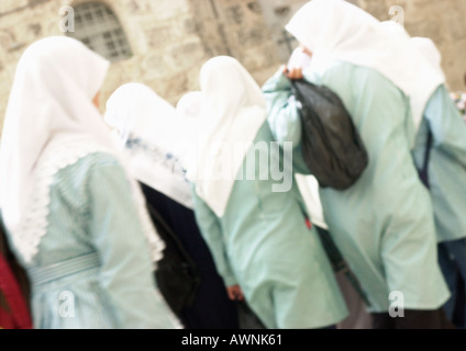 Israel, Jerusalem, Israel, Jerusalem, Frauen mit Kopftuch, Rückansicht Stockfoto