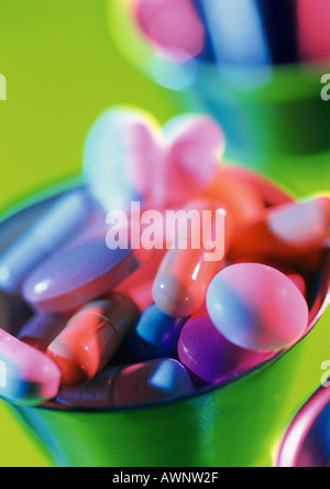 Verschiedene Pillen, close-up Stockfoto