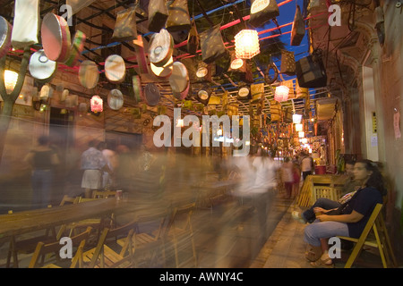 Straße-Dekoration Fiesta de Gracia in Barcelona-Spanien-Katalonien-Europa Stockfoto