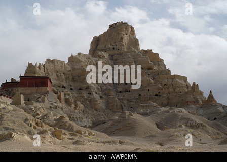 Tsaparang Festungsruinen, Zentrum des alten Guge Königreich, Provinz Ngari, Westtibet, Tibet, China, Asien Stockfoto