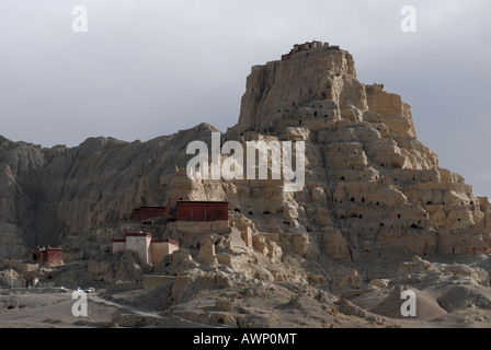 Tsaparang Festungsruinen, Zentrum des alten Guge Königreich, Provinz Ngari, Westtibet, Tibet, China, Asien Stockfoto