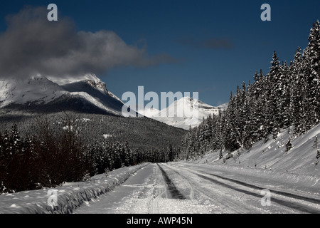 Rocky Mountains im winter Stockfoto