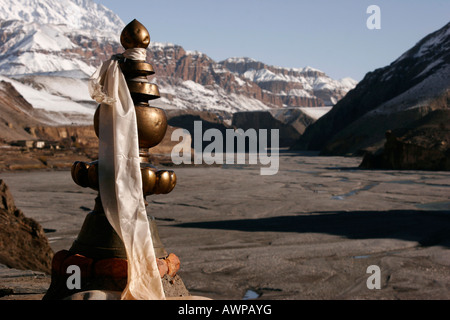 Kali Gandaki Fluß Senke auf der beliebten Jomsom Trail, Kagbeni, Nepal, Asien Stockfoto