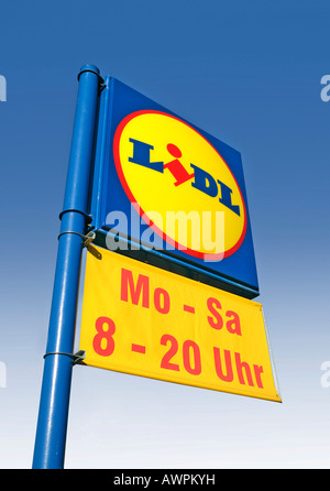 LIDL-Logo, deutsche Handelsgesellschaft Stockfoto