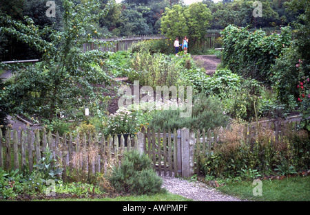 Küche/Garten der Lehrling Hütte, Steinbruch-Bank-Mühle, Styal, Cheshire, UK. Stockfoto