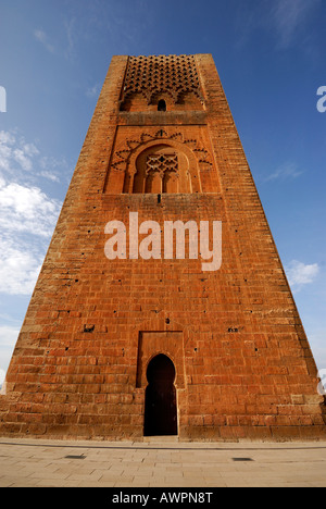 Hassan-Turm, Minarett einer unvollendeten Moschee begonnen im Jahre 1195, Rabat, Marokko, Nordafrika Stockfoto