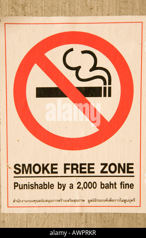 Smoke Free Zone, Thailand, Asien Stockfoto