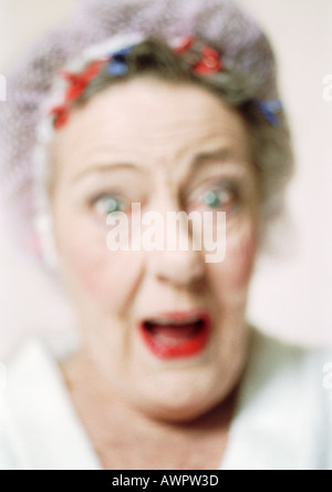Ältere Frau, Nahaufnahme, Porträt, unscharf Stockfoto