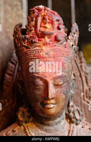 Historischen Bronze Statue, Goldene Tempel Kwa Bahal, Patan, Kathmandu, Nepal Stockfoto